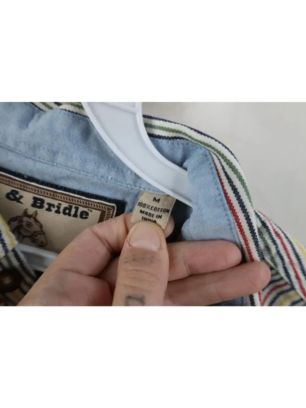 Vtg 90s Streetwear Mens Medium Rainbow Striped Short Sleeve Button Down Shirt